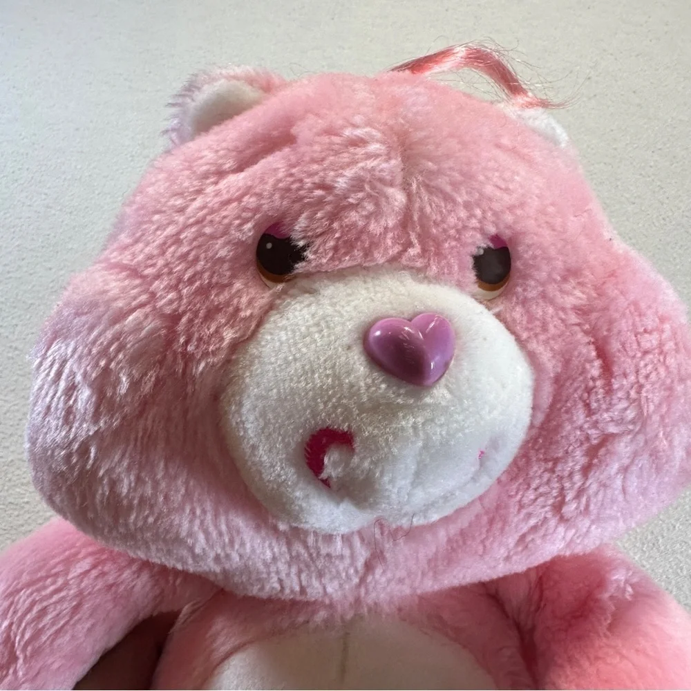Vintage Care Bear Pink Love A Lot Hearts Bear 80's Kenner 13